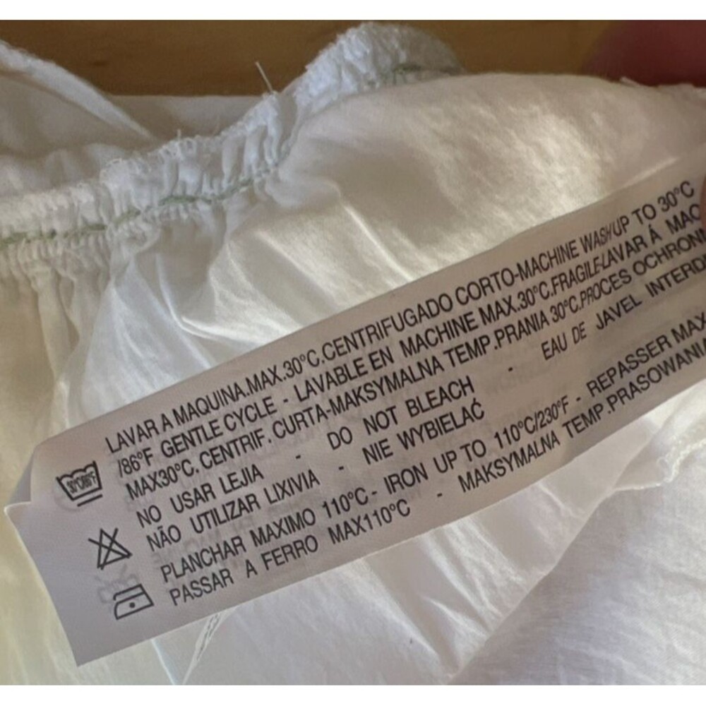 Y2K Zara Basic Women's Cream Tiered Skirt Sz S Boho Cottagecore Peasant Cotton - Picture 11 of 11
